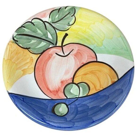 BELLA CERAMICS Colorful Fruit Design Plate hand painted - Picture 1 of 6
